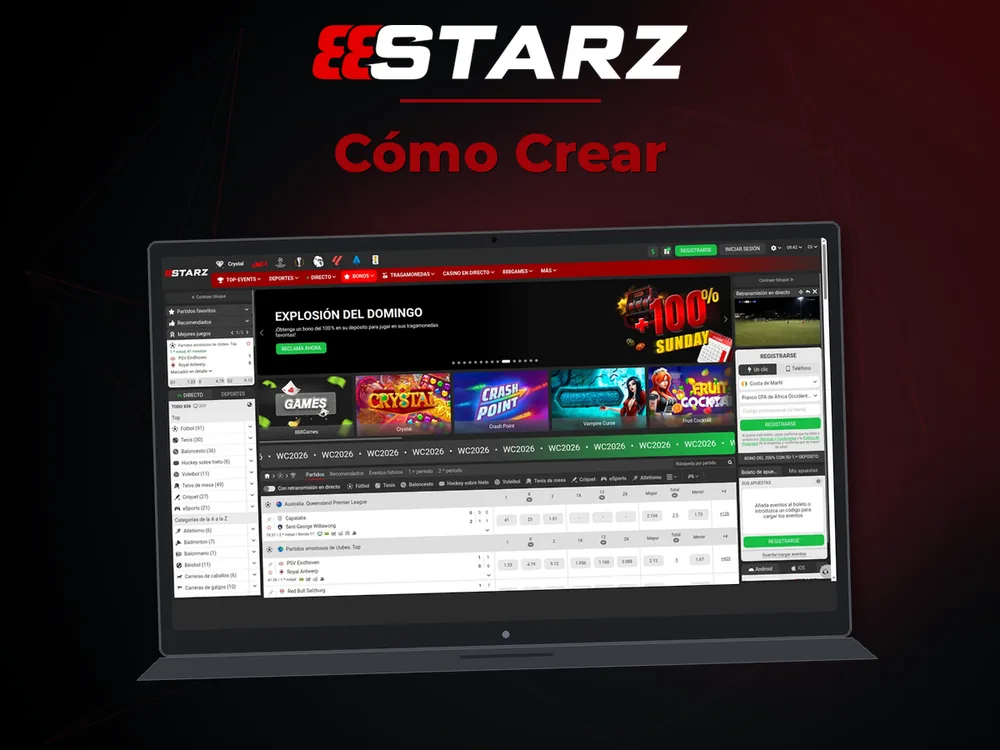 888Starz - Cómo Crear