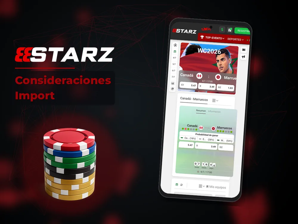 888Starz - Consideraciones Import