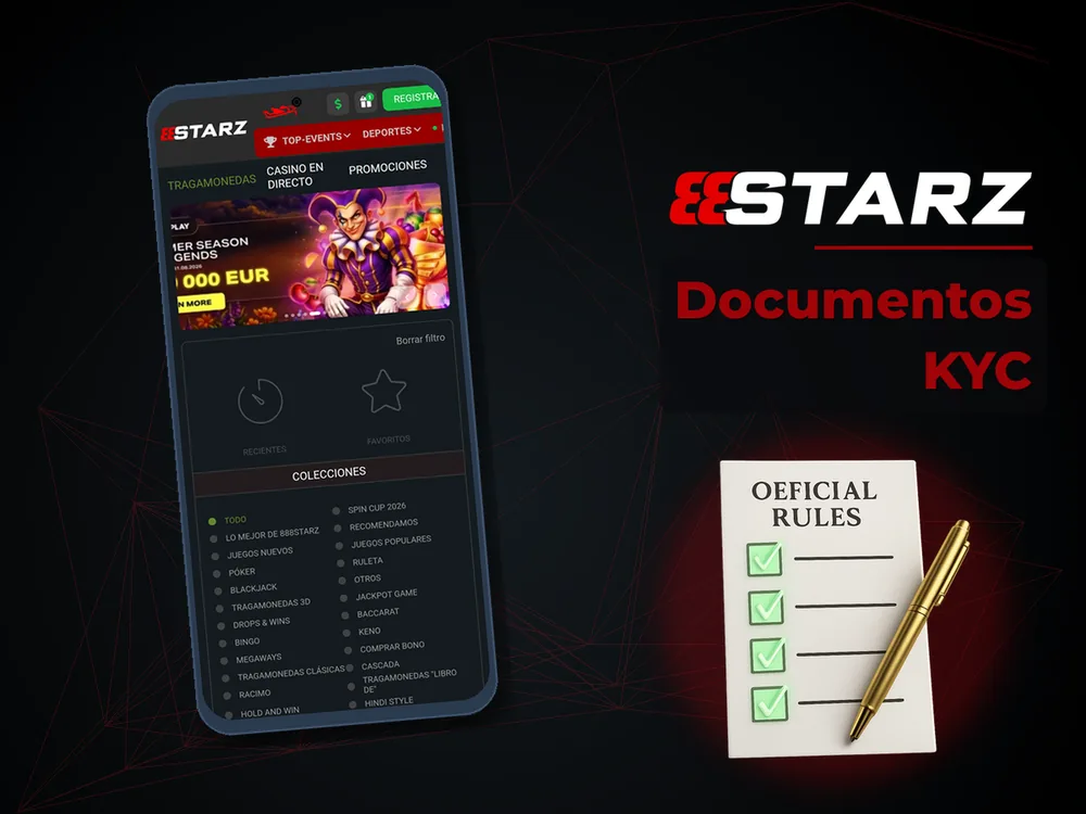 888Starz - Documentos KYC